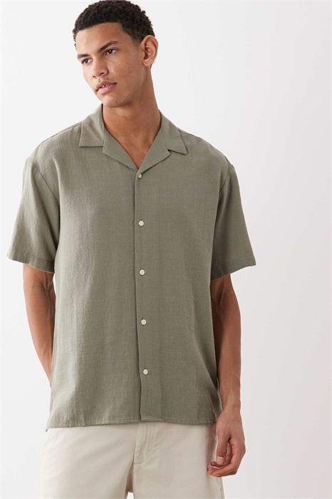 Рубашка с длинными рукавами из смешанного льна артикул 155596648