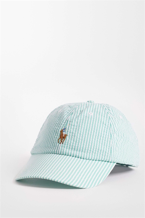 Бейсболка с логотипом из ткани «сирсакер» артикул 154151691