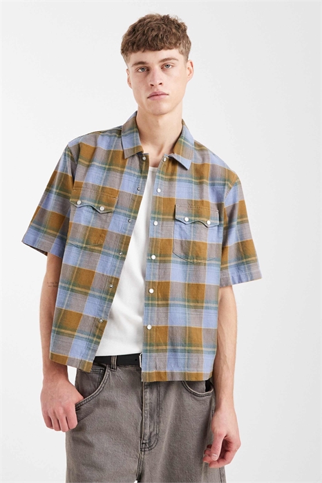 Рубашка в западном стиле прямого кроя с короткими рукавами артикул 150148114