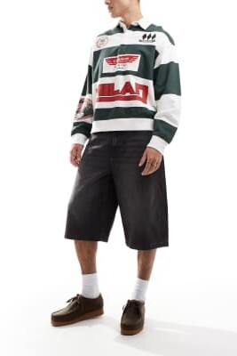 Хлопок: Очень широкие шорты из джинсовой ткани артикул 155032506