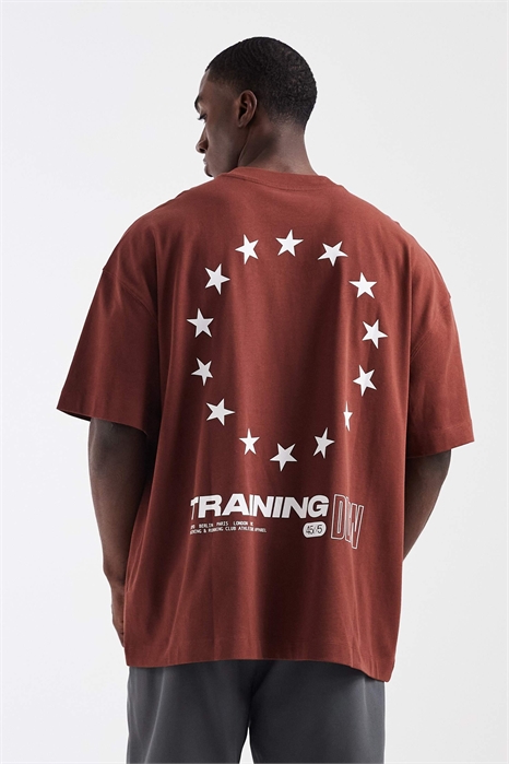 Оверсайз-футболка из плотного хлопка с принтом на спине и быстросохнущей обработкой артикул 153401801