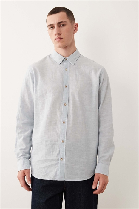 Рубашка с длинными рукавами из смешанного льна артикул 155176155