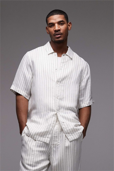 Льняная рубашка co-ord артикул 154168256