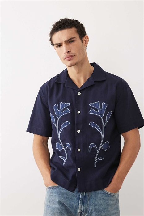 Рубашка с коротким рукавом и цветочным узором артикул 155637491