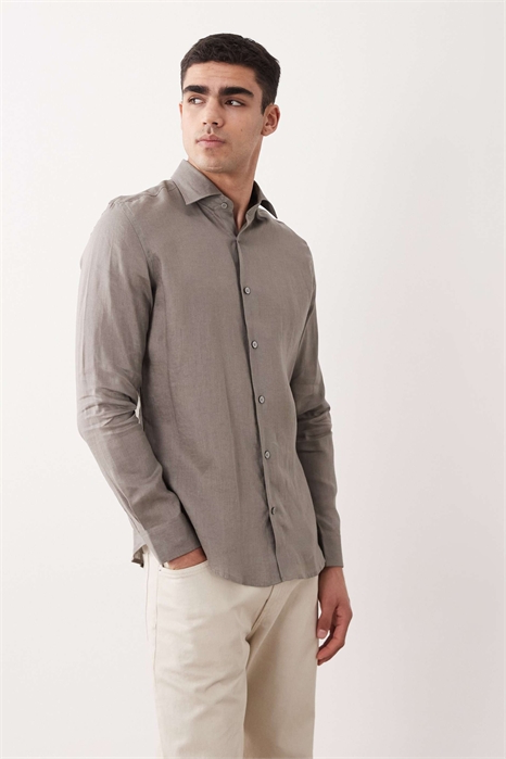 Рубашка свободного кроя из 100% льна артикул 156178200