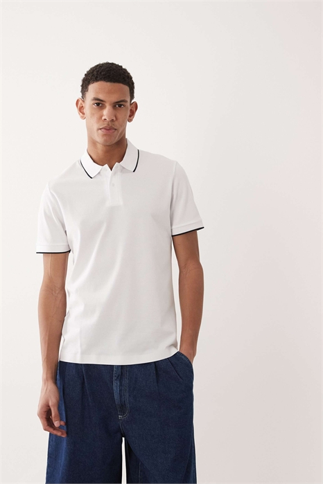 Функциональная терморегулирующая футболка-поло с контрастной окантовкой артикул 155216290