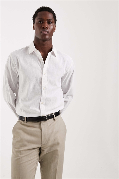 Рубашка из смешанного льна артикул 155176135