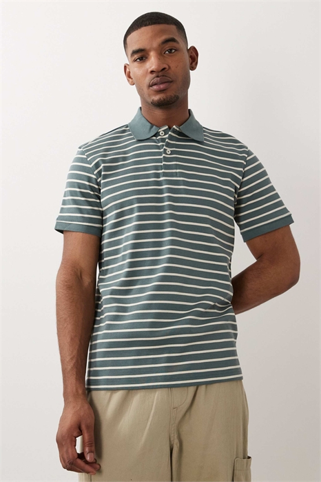Поло с коротким рукавом в полоску артикул 155149404