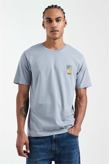 Футболка свободного кроя с вышитой пальмой артикул 154534760