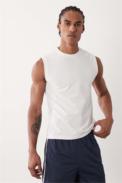 Облегающая майка из хлопка с эффектом усадки и быстросохнущей обработкой артикул 153529339