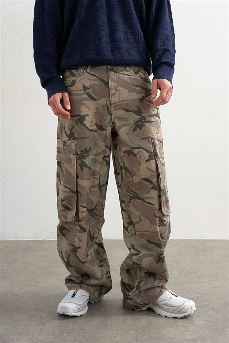 Карго-брюки свободного кроя из твила артикул 155444320