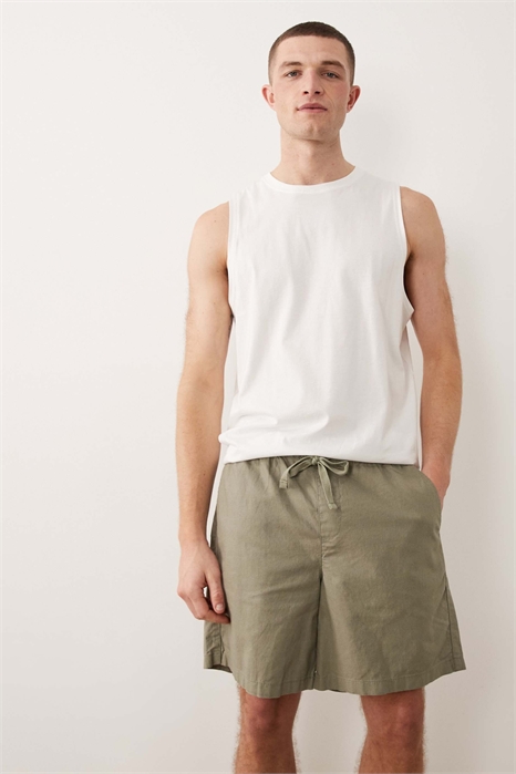 Широкие шорты из смешанного льна артикул 152466650