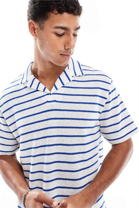 Поло свободного кроя с отложным воротником артикул 148078841