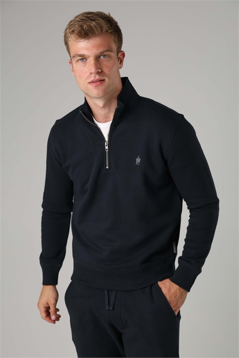 Свитер из смешанной хлопковой ткани с полузастежкой-молнией артикул 155974946