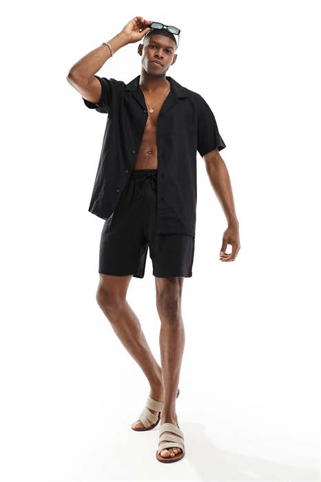 Пляжные шорты из смешанного льна артикул 132987935