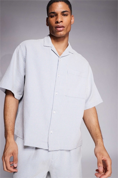 Рубашка-ревер с вафельным рисунком co-ord артикул 141306015