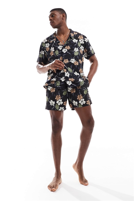 Рубашка с коротким рукавом и цветочным принтом от Boss co-ord артикул 141705059