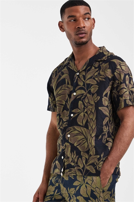 Льняная рубашка с короткими рукавами co-ord артикул 154168254