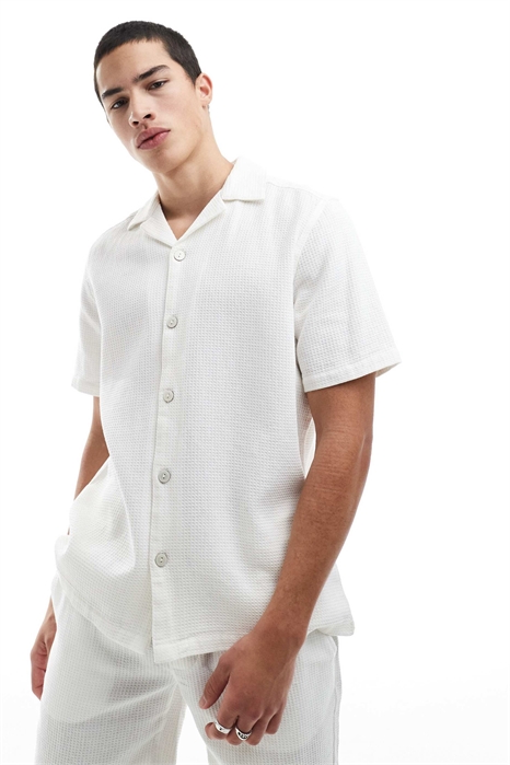 Рубашка свободного кроя с вафельной текстурой co-ord артикул 143139619