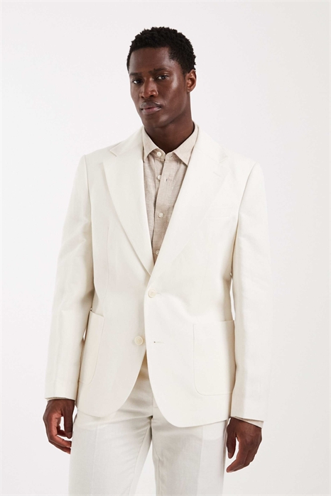 Костюмный пиджак из льна с высокой долей натурального волокна в стиле «микс-энд-матч» артикул 154140816