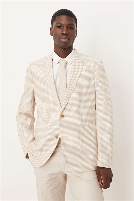 Приталенный блейзер из смешанного льна артикул 139903345