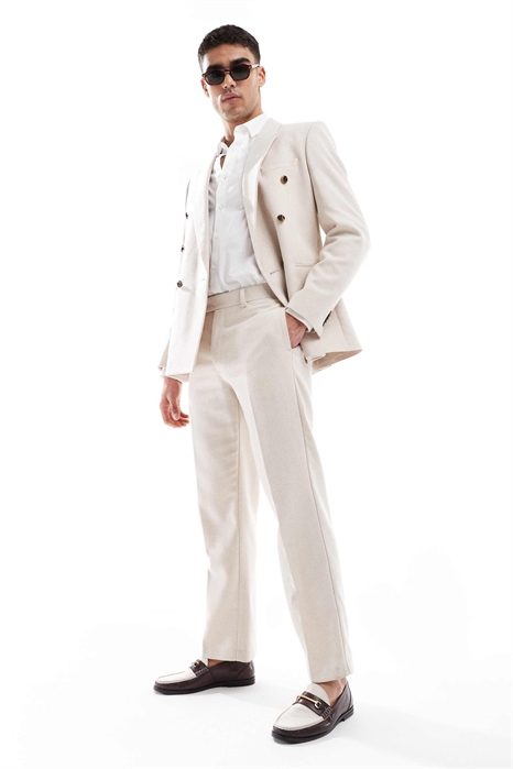 Брюки для костюма из смешанной шерсти с прямым кроем артикул 141065873