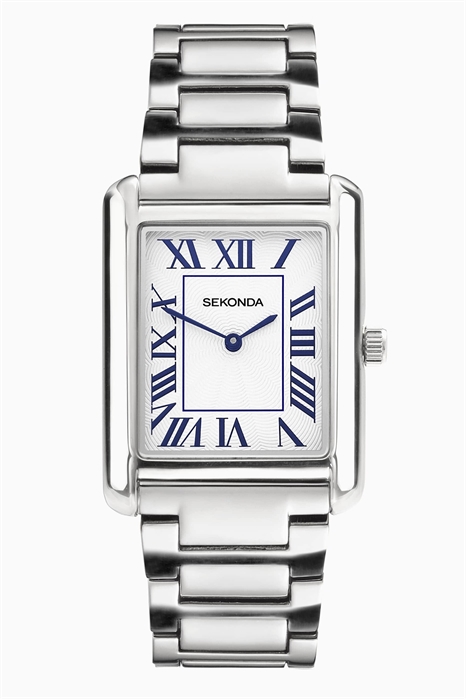 Часы Clement, прямоугольные, 28 мм, серебристые артикул 152188934