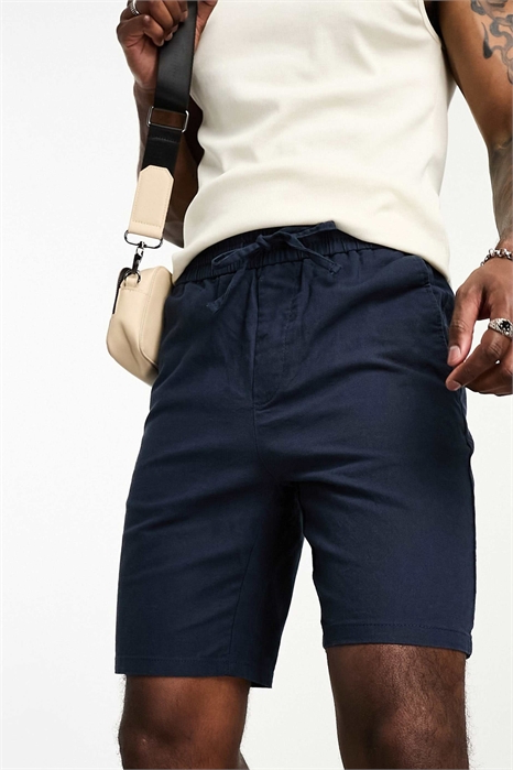 Шорты из смешанного льна с завязками на талии артикул 127108847