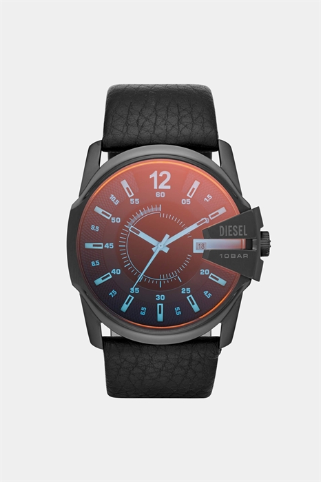 Мужские часы Master Chief с тремя стрелками и датой, черная кожа — ЧЕРНЫЕ артикул 141946152