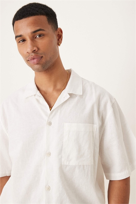 Рубашка с короткими рукавами из смесовой ткани с льном от Eli артикул 148684508