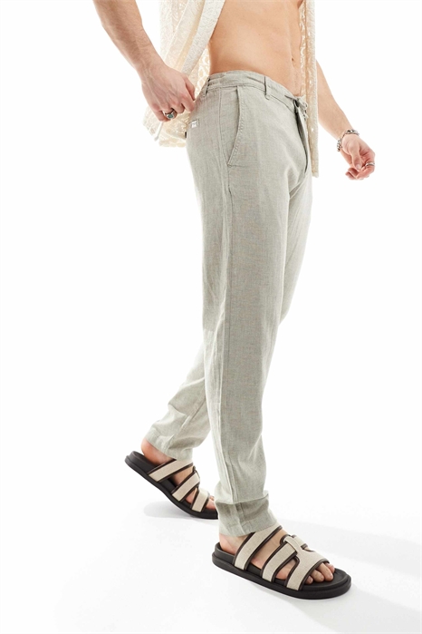 Узкие брюки из льна с зауженным кроем артикул 134844501