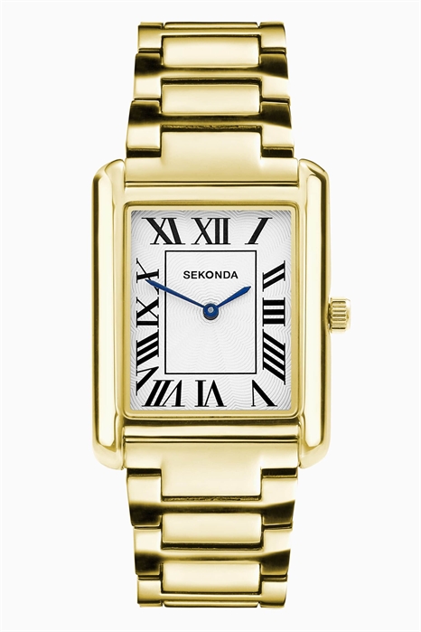 Часы Clement прямоугольной формы, 28 мм, золотого цвета артикул 152188936