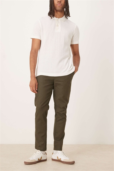 Брюки свободного кроя из смесовой ткани с добавлением льна артикул 150437971