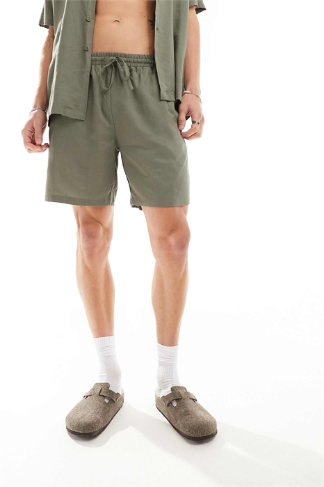 Пляжные шорты из смешанного льна артикул 132987948
