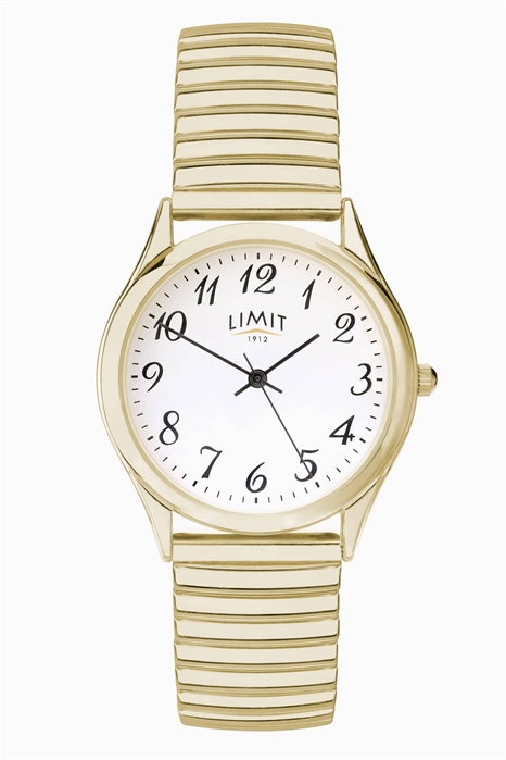 Мужские круглые аналоговые часы из золота диаметром 34 мм артикул 150323709