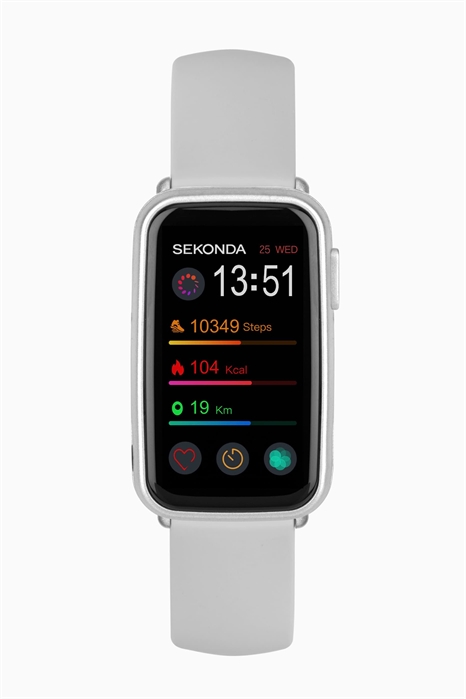 Универсальные смарт-часы Track 26 мм с серым корпусом, силиконовым ремешком и ЖК-циферблатом артикул 139568056