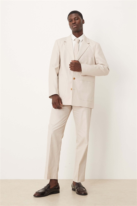 Брюки для костюма с прямым кроем из смеси хлопка и льна артикул 141531548