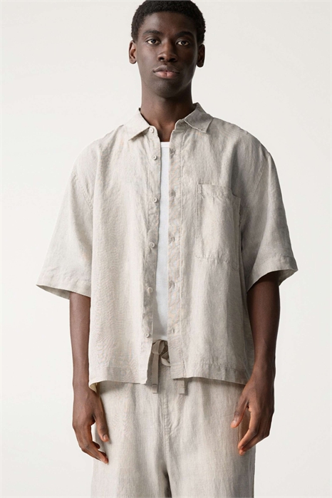 Рубашка прямого кроя из 100% льна артикул 149805205