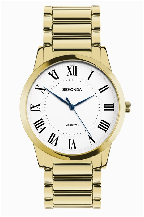 Часы Sekonda Beaumont, круглые, диаметром 40 мм, золотого цвета артикул 149072009