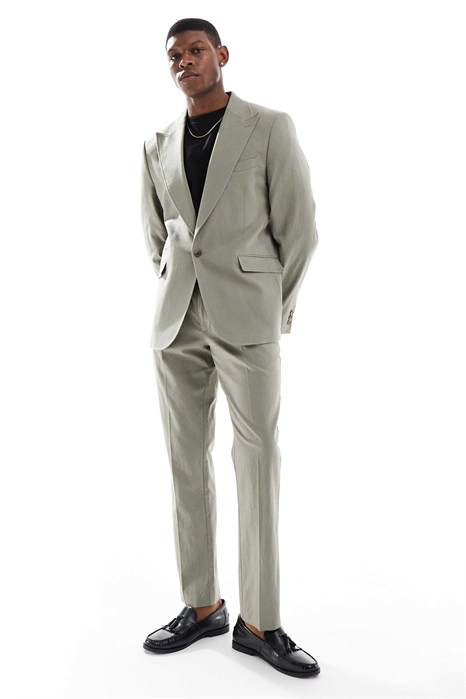 Пиджак приталенного кроя из смешанного льна артикул 138518692