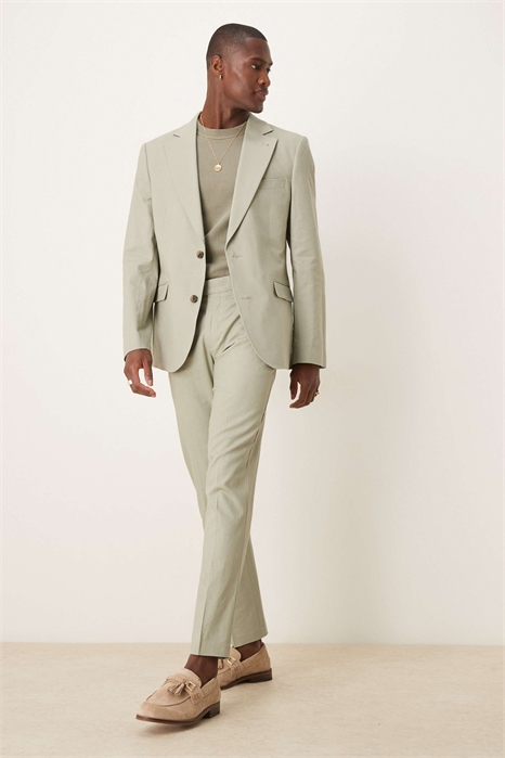 Брюки для костюма из смешанного льна, приталенного кроя артикул 138518705