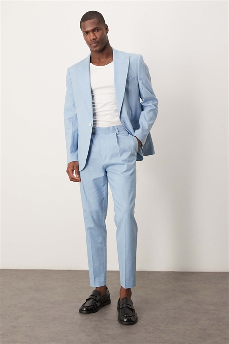 Брюки-чино из смесовой ткани с зауженным кроем артикул 139538532