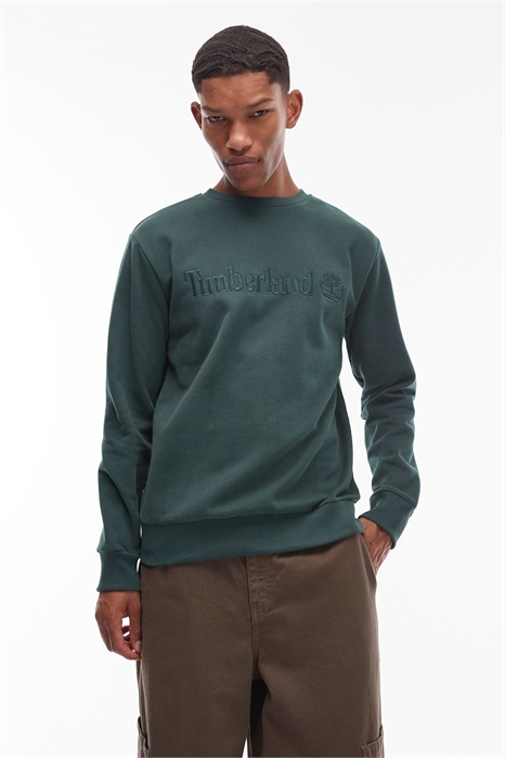 Свитшот Hampthon с вышитым логотипом на груди, зеленый артикул 148892012