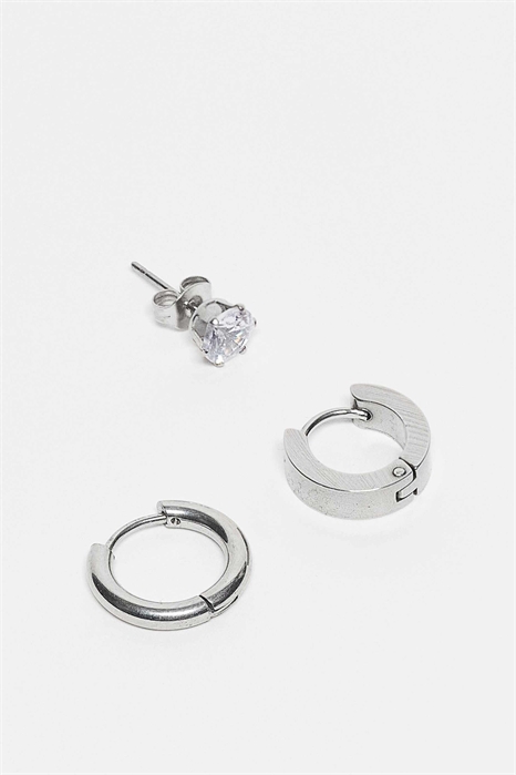 Набор из 3 незаменимых одиночных сережек из нержавеющей стали артикул 152381694