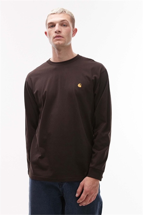 Футболка Chase с длинным рукавом, темно-коричневая артикул 148713419