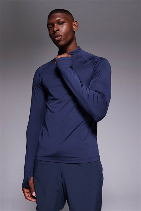 Беговая кофта с длинным рукавом и застежкой-молнией на 1/4 длины, облегающего кроя артикул 147510685