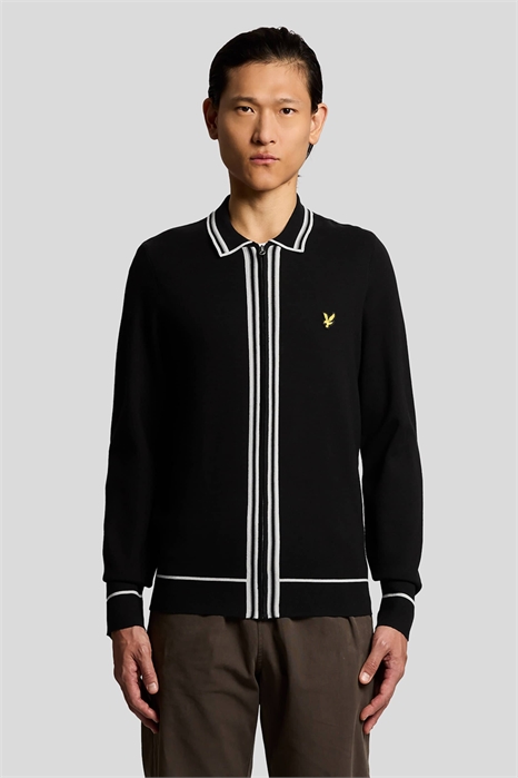 Куртка средней длины из трикотажа с отворотами и застежкой-молнией артикул 156051206