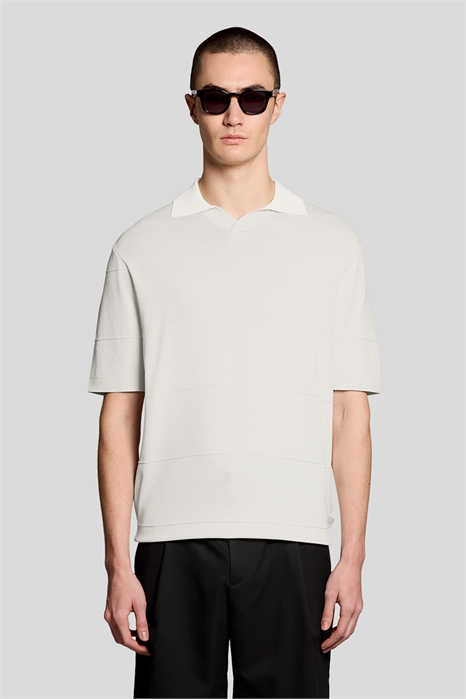 Поло из трикотажа средней плотности с полосками в тон артикул 156051371