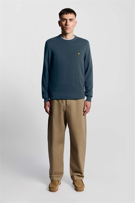 Свитер из хлопка средней плотности с круглым вырезом артикул 143906606