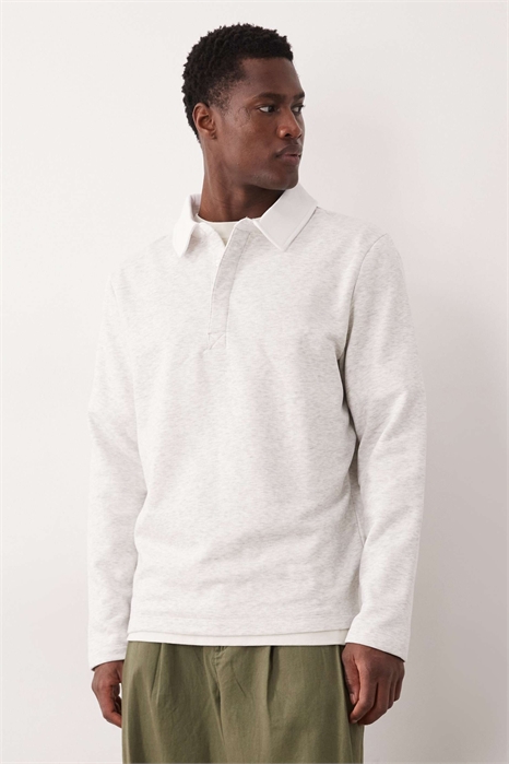 Толстовка-поло с контрастным воротником артикул 150172976